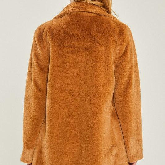 Women's Coats & Jackets Woven Solid Teddy Collar Coat