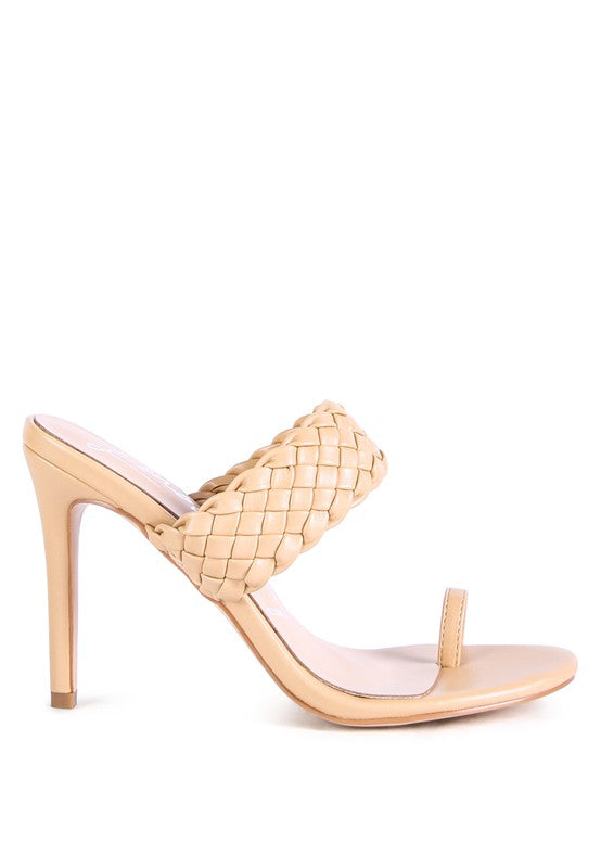 Rag Company woven strap toe ring sandals in beige for stylish occasions