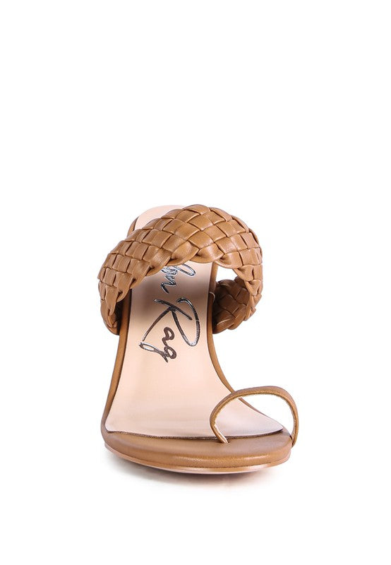 Rag Company woven strap toe ring sandals in tan for stylish summer wear