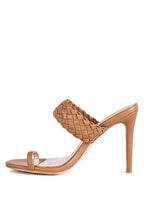 Women's woven strap toe ring sandals in tan for stylish summer wear