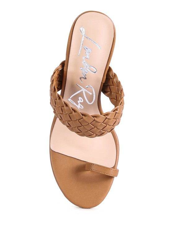 Rag Company woven strap toe ring sandals in tan for summer outings