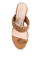 Rag Company woven strap toe ring sandals in tan for summer outings