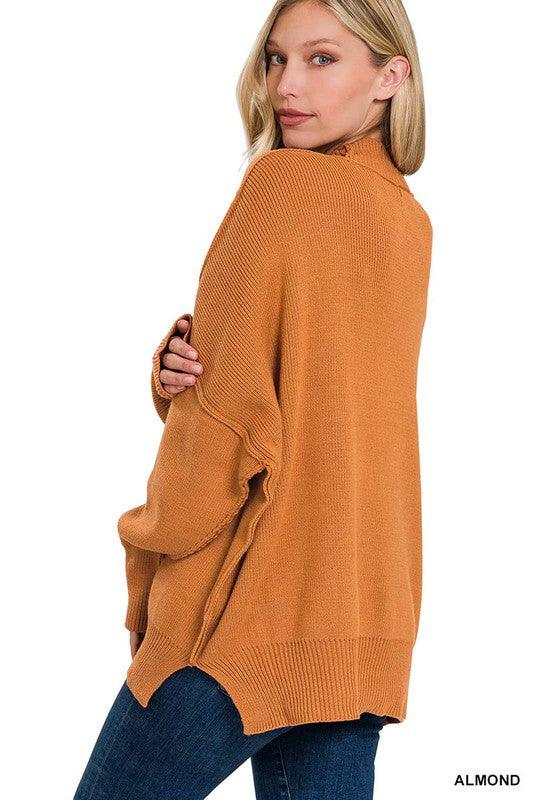 Women's Sweaters XS Side Slit Oversized Sweater