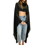 Women's black cropped shirt, lightweight fabric, y2k aesthetic