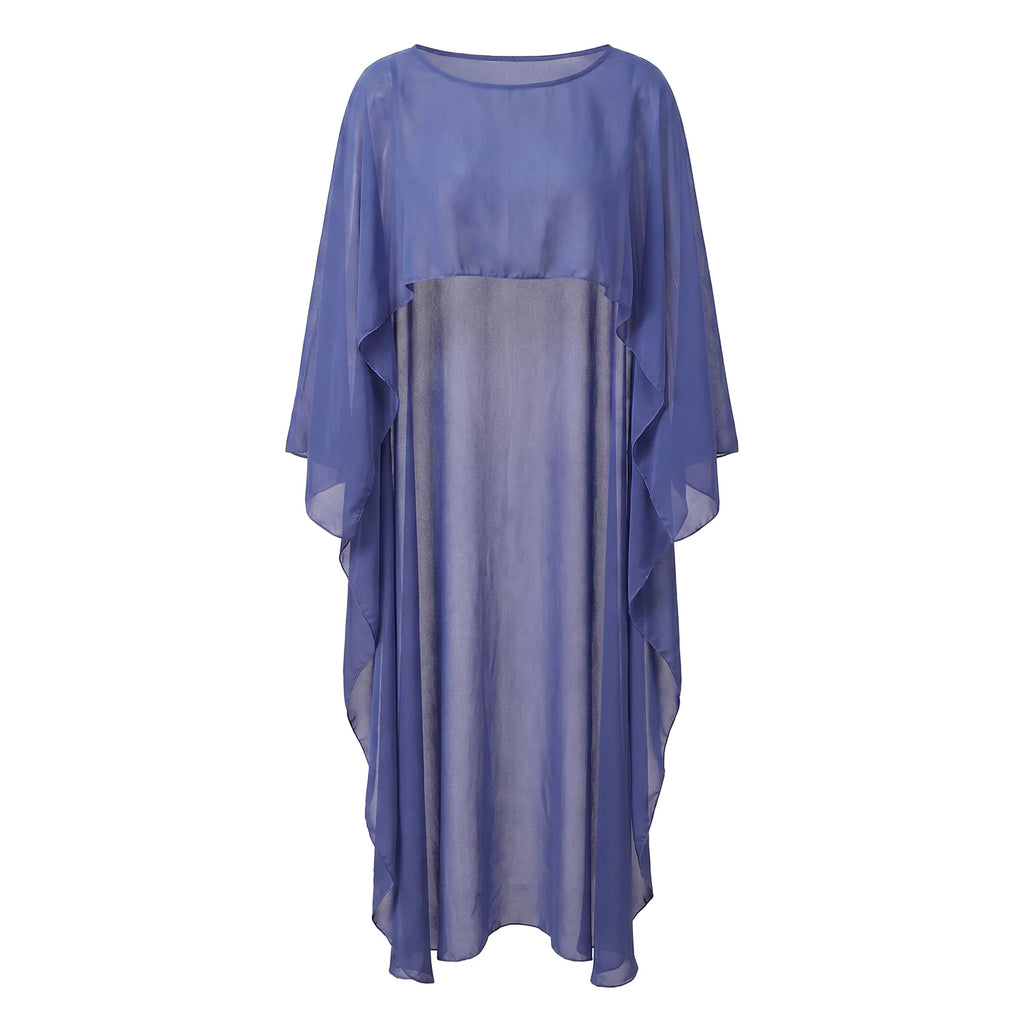 Women's sheer purple cover-up, perfect for beach days, y2k aesthetic