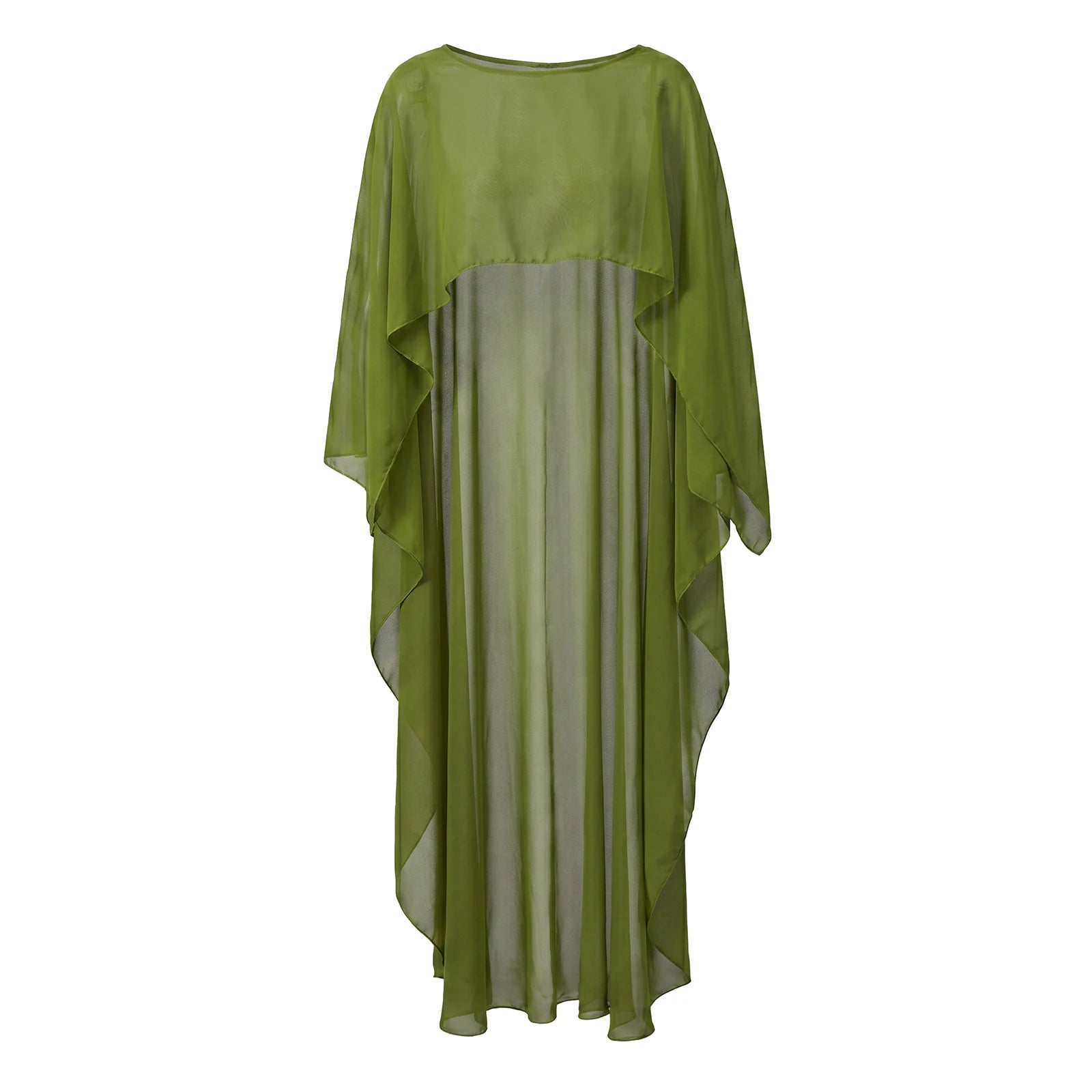 Women's green sheer cover-up dress for y2k aesthetic beachwear