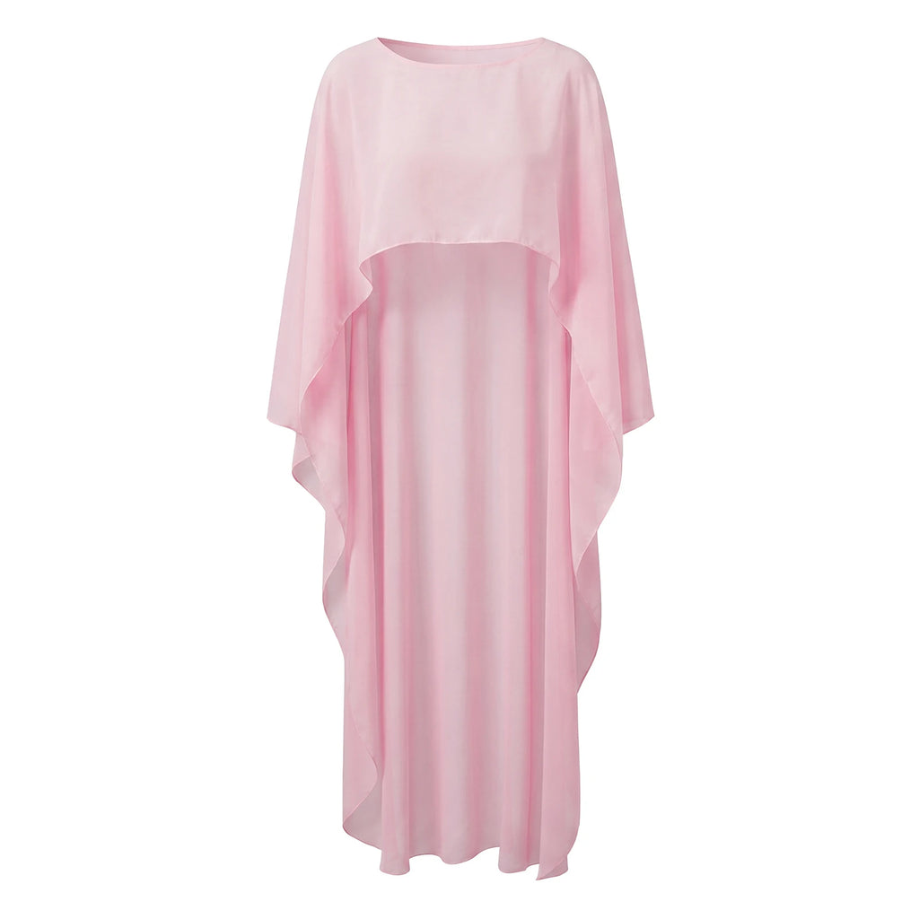 Women's pink sheer cover-up dress, perfect for y2k aesthetic beachwear