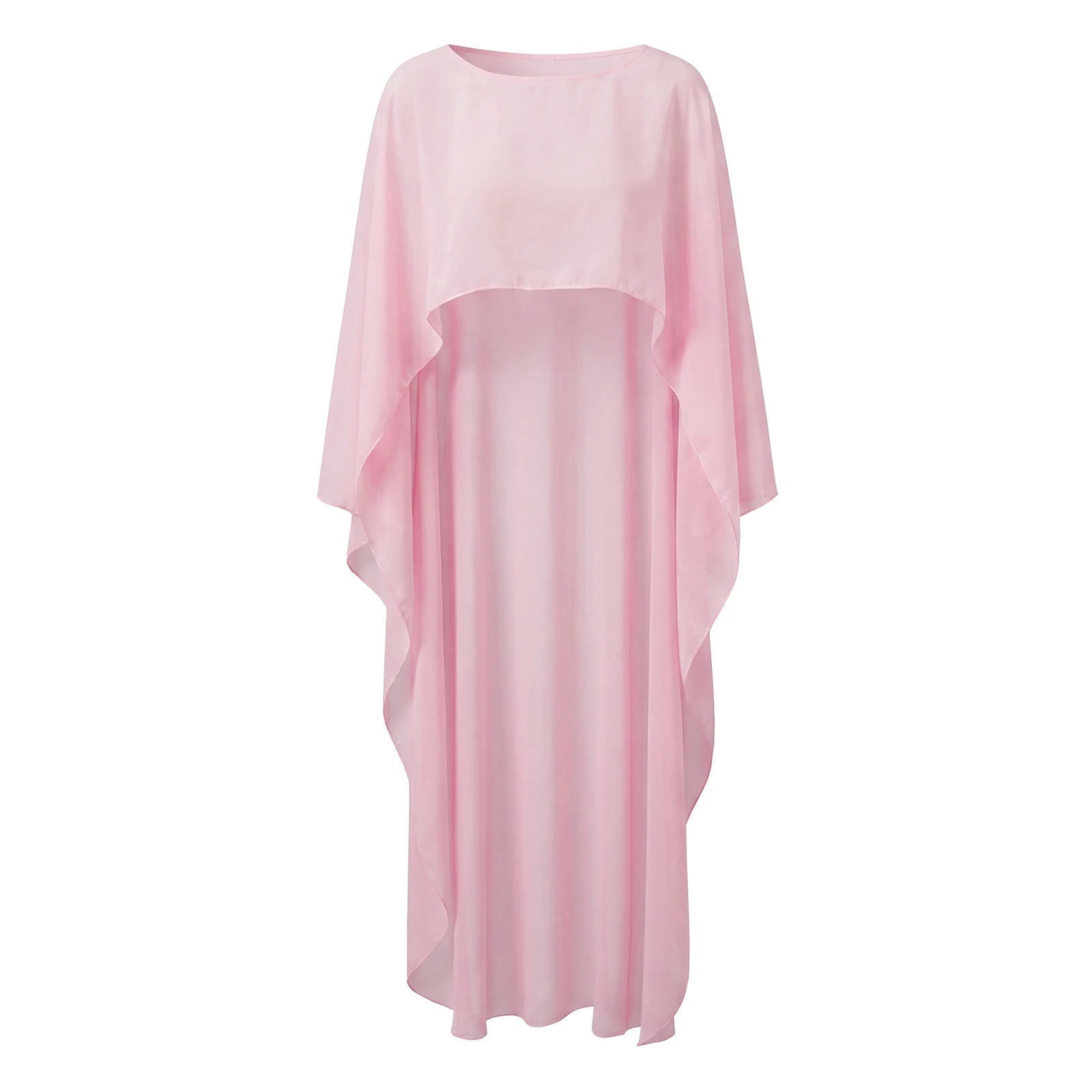 Women's pink sheer cover-up dress, perfect for y2k aesthetic beachwear