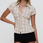 Women's plaid shirt from VacationGrabs, y2k fashion, stylish casual wear