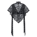 Black lace cape top, stylish y2k fashion for trendy women