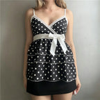 Women's polka dot peplum top, stylish y2k fashion for casual outings