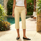 Women's cream polka dot pants for casual y2k fashion style
