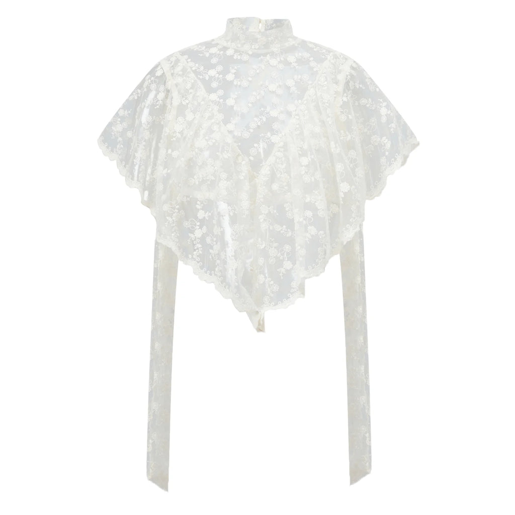 Women's white lace crop top, perfect for y2k fashion looks
