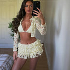 Women's lace Y2K fashion bikini set, perfect for summer outings