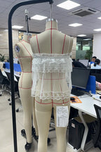 Women's lace off-shoulder top in white, perfect for y2k fashion