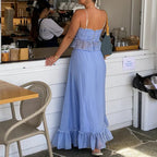 Women's blue y2k outfits, lightweight fabric, perfect for summer events