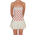 Polka Dot Mini Dress for Women - Vacation Ready