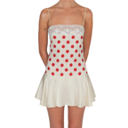 Polka Dot Mini Dress for Women - Vacation Ready