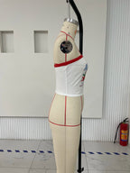 Women's white y2k tube top, perfect for casual summer outings