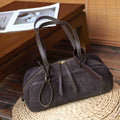 Brown suede tote bag, perfect for daily errands or travel