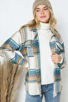 Women's Coats & Jackets Yarn Dyed Plaid Shirt Jacket Shacket