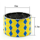 VacationGrabs yellow and blue diamond bracelet featuring a geometric pattern and vibrant colors