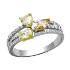 Yellow gold accent silver ring for women featuring sparkling gemstones and a stylish design