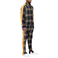 Yellow Plaid Track Jacket Pant Set - VacationGrabs