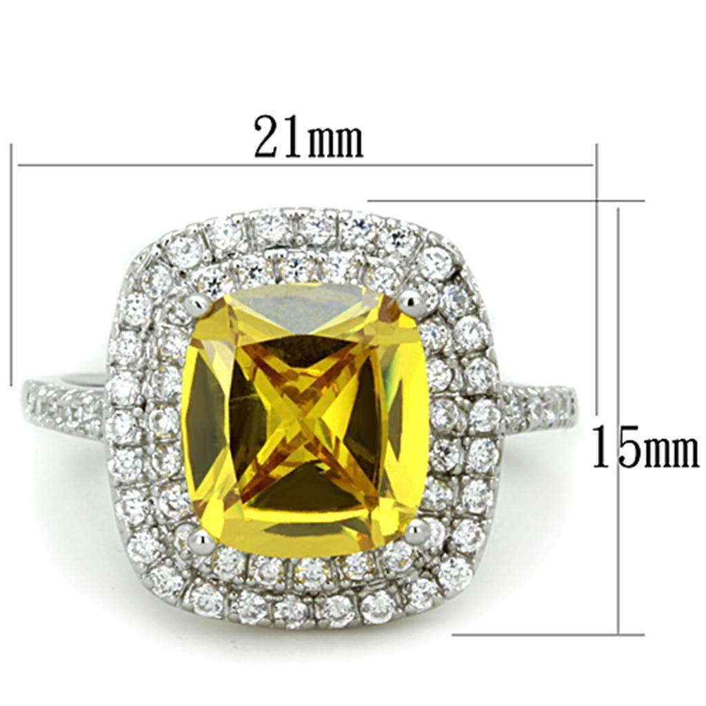 Stunning yellow topaz halo ring featuring a cushion-cut yellow topaz with diamond accents