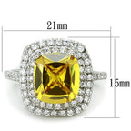 Stunning yellow topaz halo ring featuring a cushion-cut yellow topaz with diamond accents