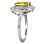 Elegant yellow topaz halo ring with a shimmering diamond accent band for women