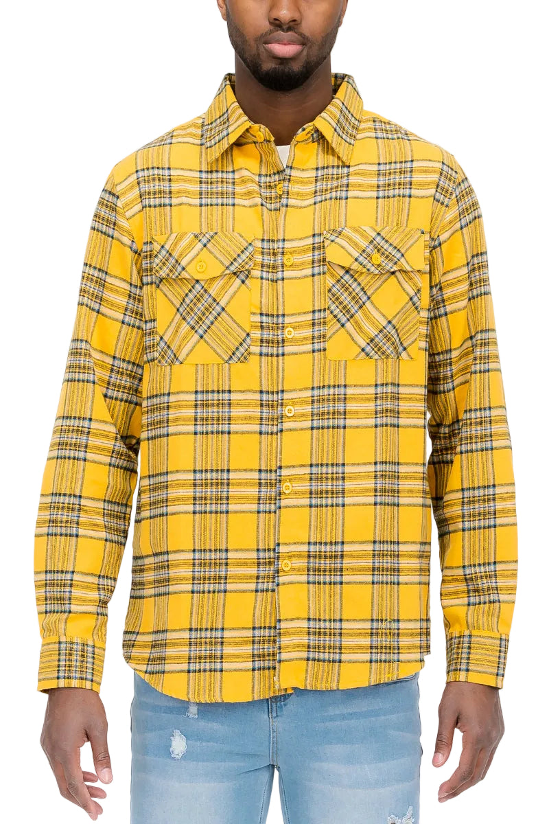 Men's Brushed Flannel Shirt – Cotton Blend