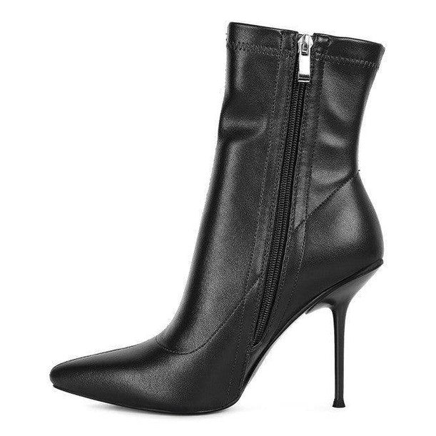 Yolo High Pointed Heeled Ankle Boot - VacationGrabs