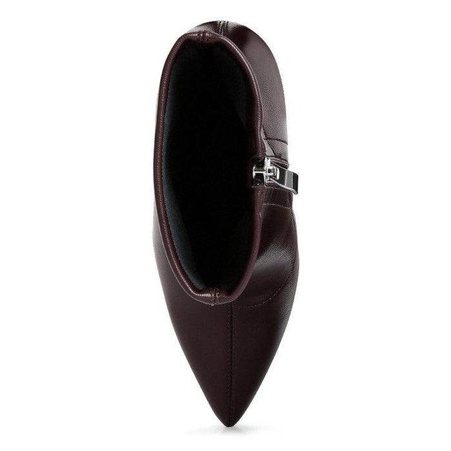 Yolo High Pointed Heeled Ankle Boot - VacationGrabs