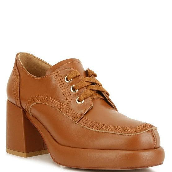 Women's Shoes - Heels Zaila Leather Block Heel Oxfords