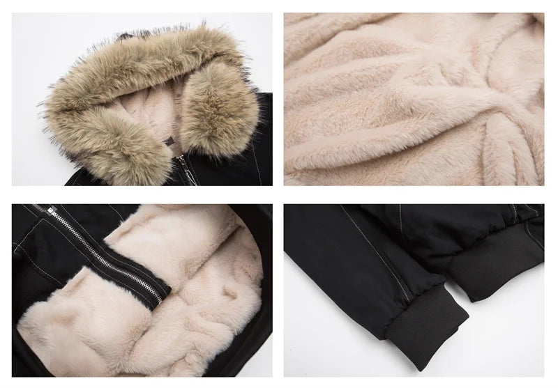 Women's black Barbour jacket padded with faux fur lining for warmth