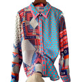 Colorful women's button up shirt for men, ideal for casual wear
