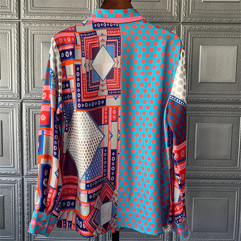 Women's colorful button up shirt for men, perfect for casual outings