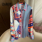 Colorful patterned women's shirt, perfect for casual outings