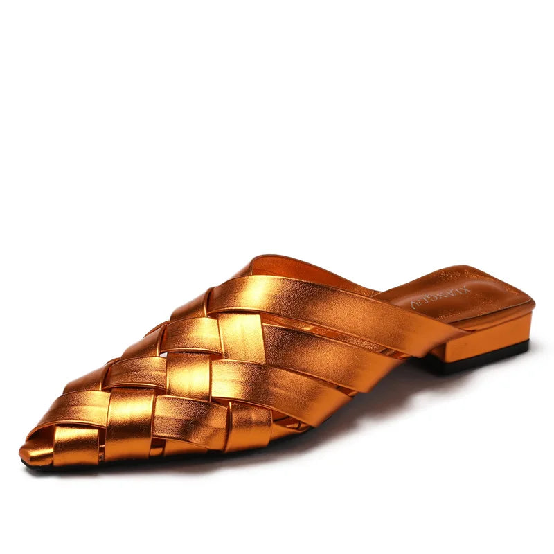 Orange woven casual men shoes for everyday wear