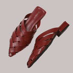 Red casual men shoes with woven design, perfect for everyday wear