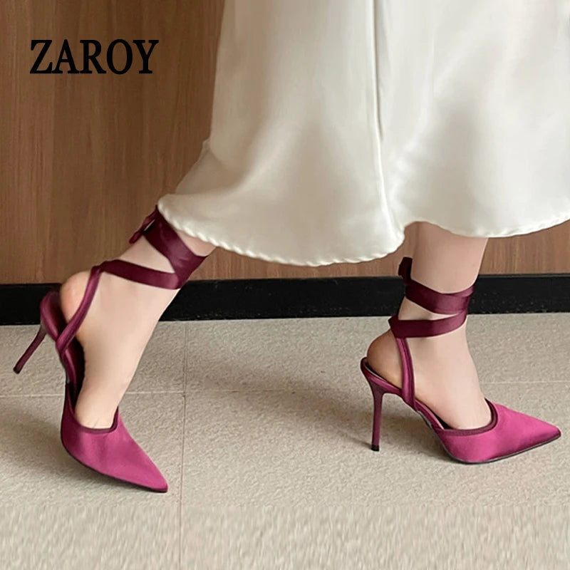 Women's burgundy satin heels, ideal for formal occasions, designer shoes warehouse near me