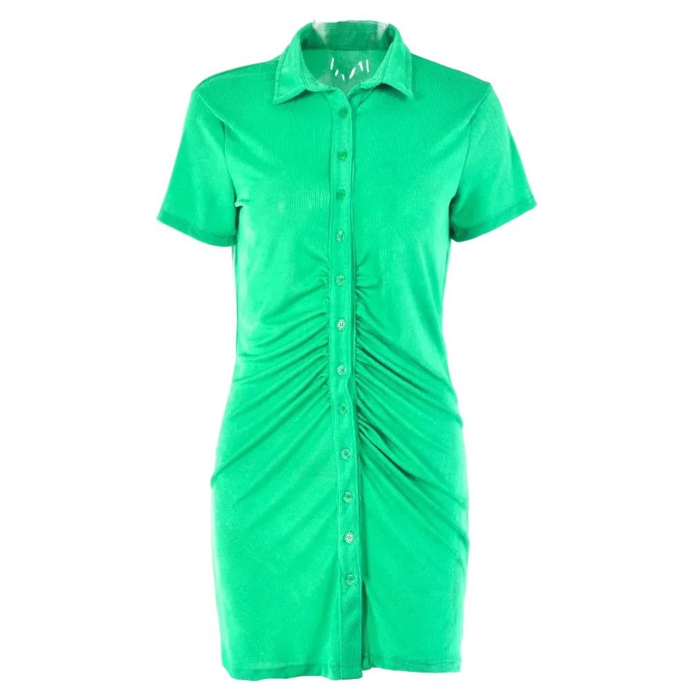 Women's green mini dress, soft material, perfect for casual outings