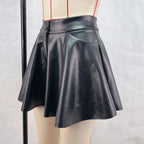 Women's black faux leather mini skirt for trendy casual wear