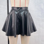 Women's black faux leather mini skirt for trendy casual wear