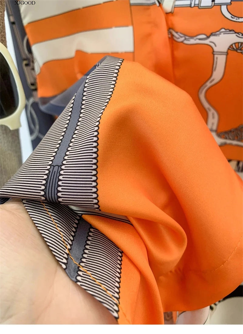 VacationGrabs orange women's shirt, lightweight fabric, perfect summer tops for women