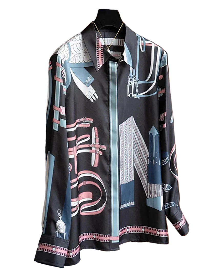 Women's graphic print shirt, lightweight fabric, summer tops for women