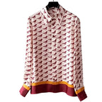 Women's patterned shirt in cream, lightweight fabric, perfect summer tops for women
