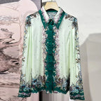 Women's floral print silk shirt, perfect for summer tops for women