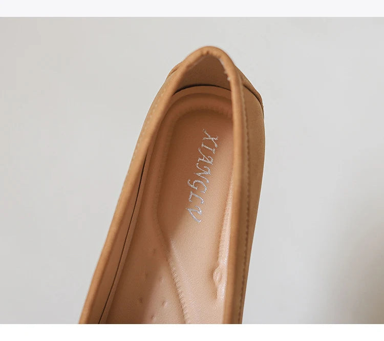 Women's tan loafers, faux leather, vacation worthy slip-on style